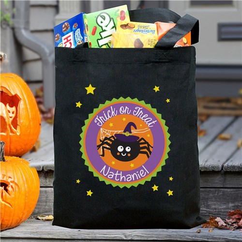 Personalized Trick Or Treat Spider Bag