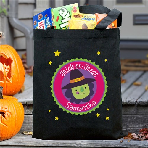 Personalized Trick Or Treat Witch Bag