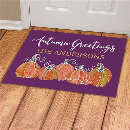 Personalized Autumn Greetings Doormat - ONLY GIFTS