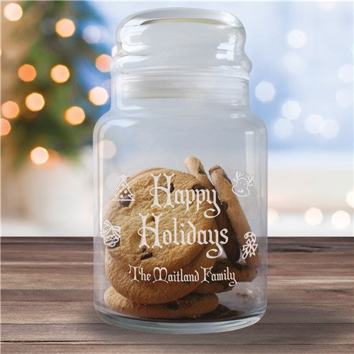 Personalized Holiday Glass Jar - ONLY GIFTS