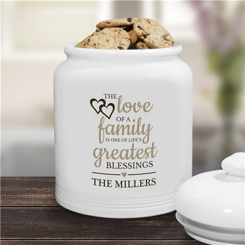 Personalized The Love of Family Cookie Jar