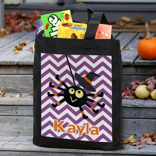 Halloween Girl Spider Black Tote Bag