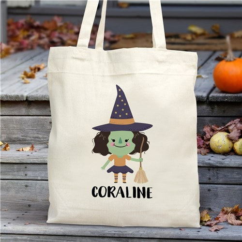 Personalized Halloween Witch Tote Bag