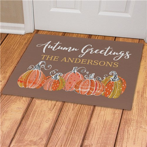 Personalized Autumn Greetings Doormat - ONLY GIFTS