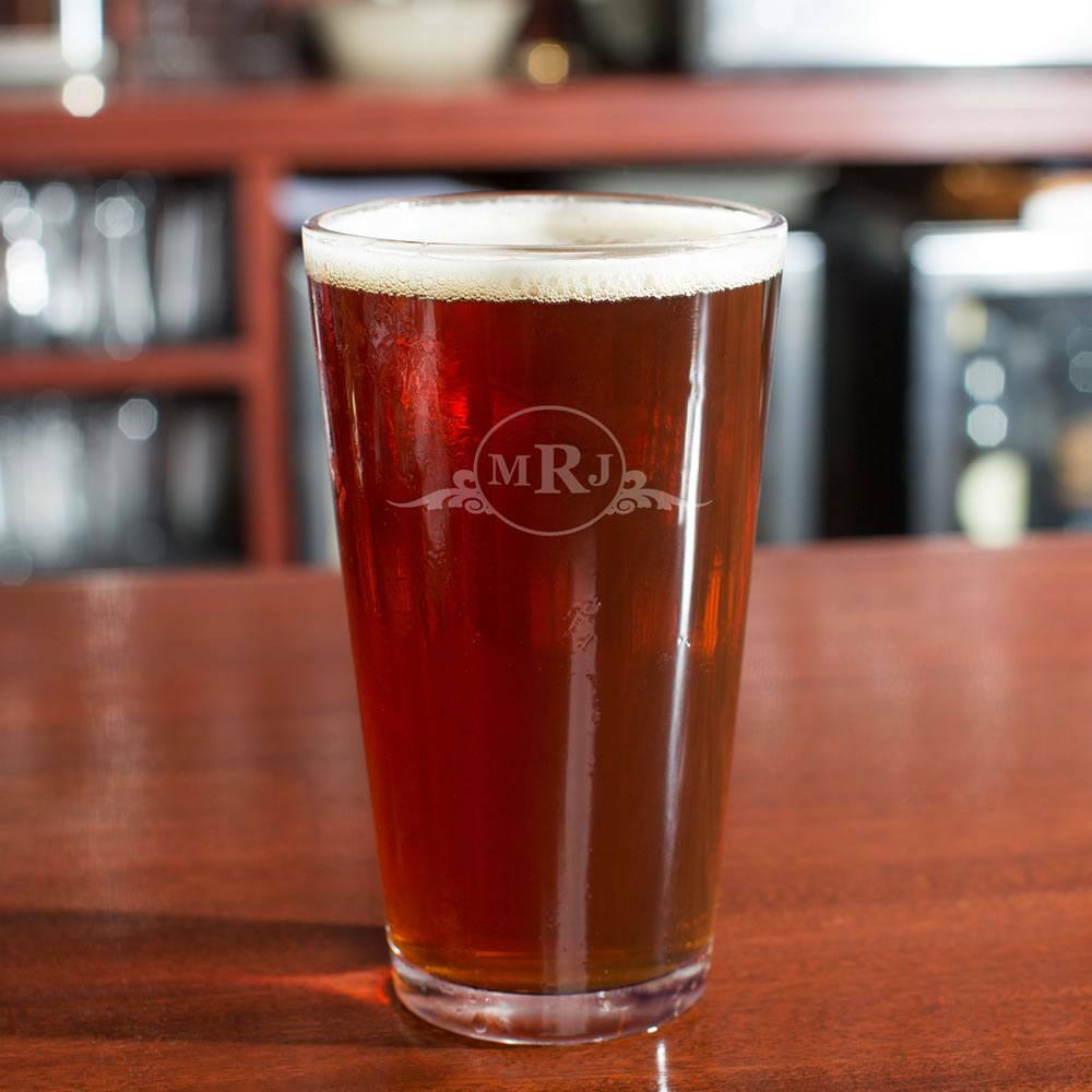 Western Scroll Personalized Beer Glass - ONLY GIFTS