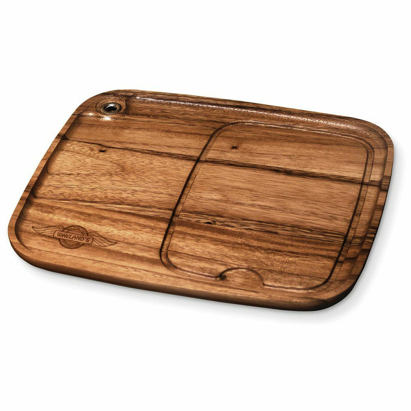 Winged Shield Personalized Wood Steak Plate - Ironwood Gourmet 28101